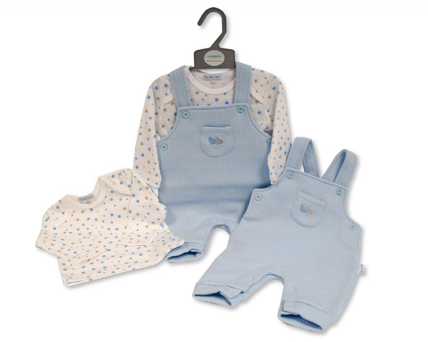 Blue Stars Quilted Dungaree Set Dungaree My Little Chick 