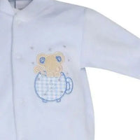 Blue Velour Mouse In Teacup Sleepsuit Dandelion