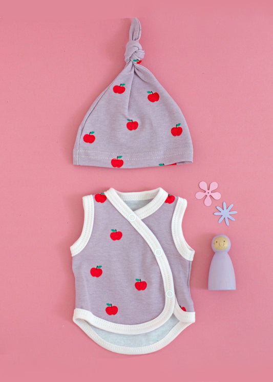 Incubator Vest & Knotted Hat Set, Orchard Incubator Vest & Hat Set Tiny & Small 