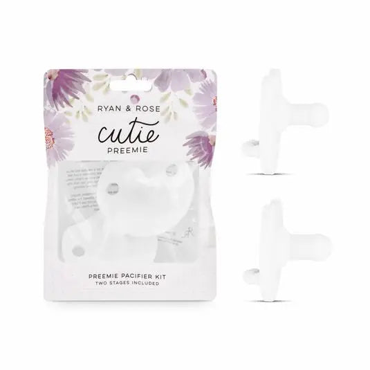 Ryan & Rose Cutie Preemie Tiny & Stage 1 Pacifier/Dummy (White) Pacifier Ryan & Rose 