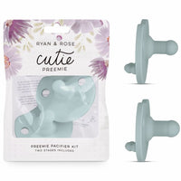 Ryan & Rose Cutie Preemie Tiny & Stage 1 Pacifier/Dummy (Mist Blue) Pacifier Ryan & Rose 
