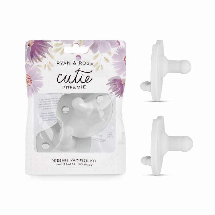 Ryan & Rose Cutie Preemie Tiny & Stage 1 Pacifier/Dummy (White) Pacifier Ryan & Rose 
