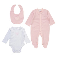 Heart Textured Layette Set Set Rock a Bye Baby 