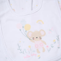 "Hello Baby" Mouse and Balloon 5 Piece Layette Gift Set - 3 sizes. Set Rock a Bye Baby 