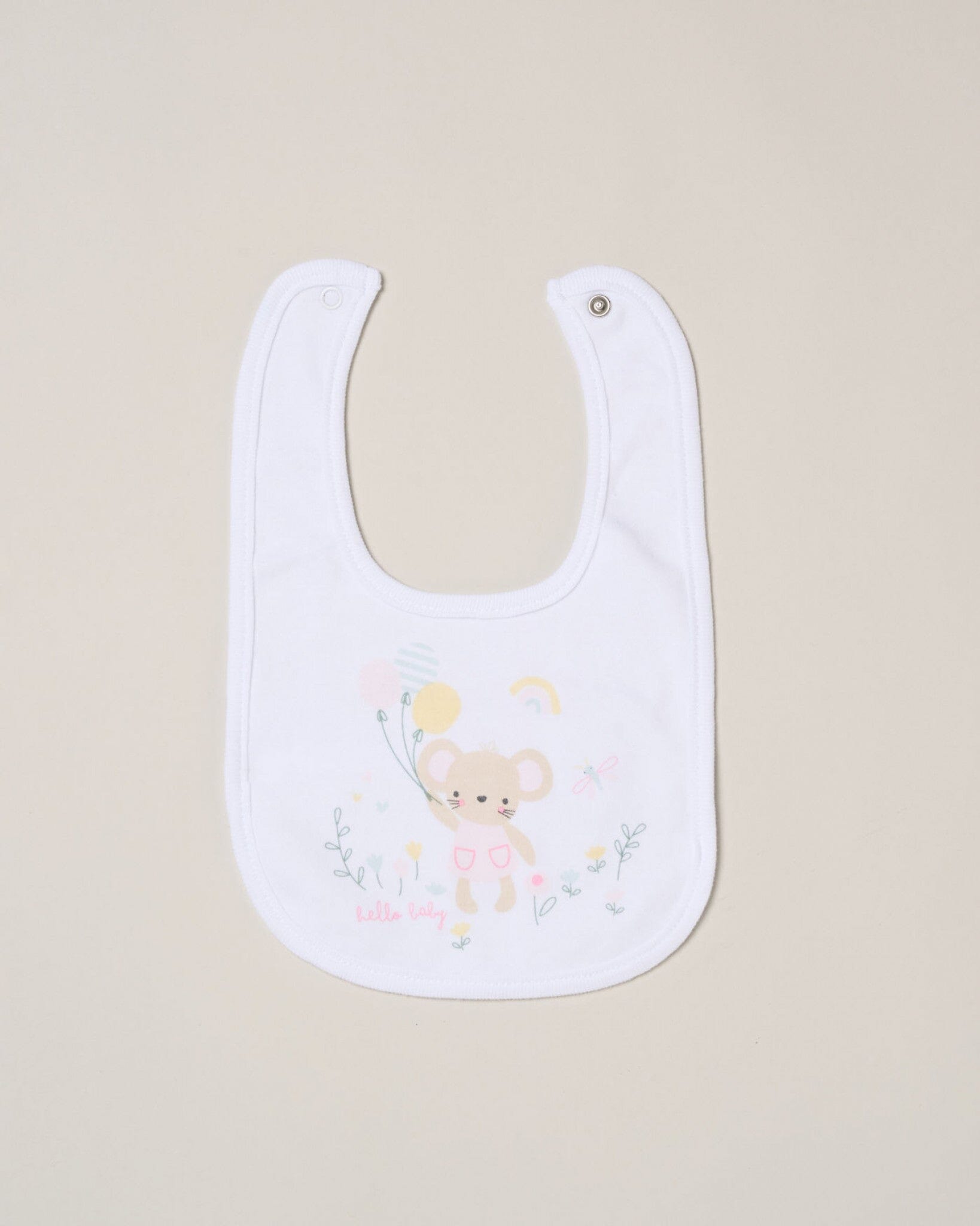 "Hello Baby" Mouse and Balloon 5 Piece Layette Gift Set - 3 sizes. Set Rock a Bye Baby 