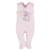 Early Baby Footed Dungarees, Embroidered Bunny Design - Pink Dungaree EEVI 