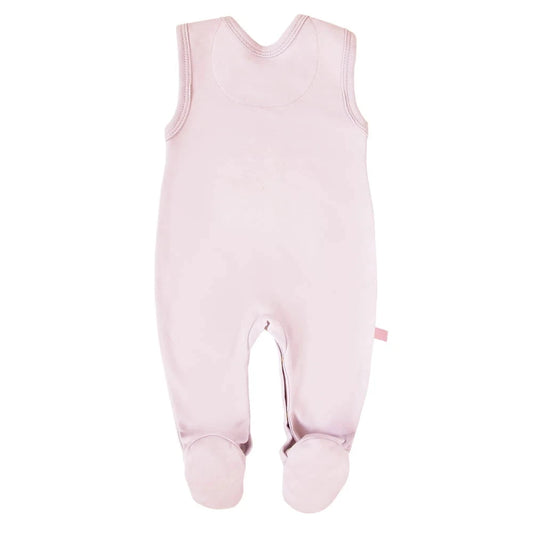 Early Baby Footed Dungarees, Embroidered Bunny Design - Pink Dungaree EEVI 