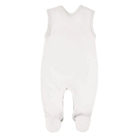 Early Baby Footed Dungarees, Embroidered Puppy Design - Cream Dungaree EEVI 