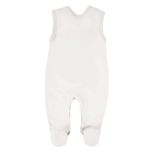 Early Baby Footed Dungarees, Embroidered Puppy Design - Cream Dungaree EEVI 