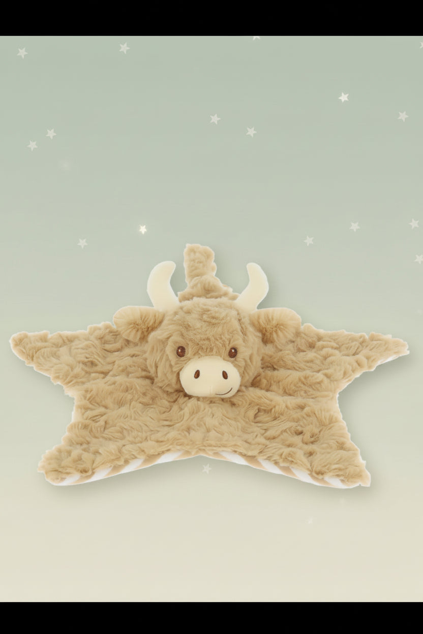 Cuddly Highland Cow Blanket 32cm - 100% Recycled Comforter Keel Toys 