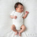 Cream Ribbed Capped Sleeved Bodysuit - 100% Cotton Sleepsuit / Babygrow Soft Touch 
