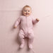 Dusky Pink Ribbed Sleepsuit - 100% Cotton Sleepsuit / Babygrow Soft Touch 