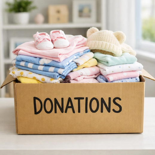 Donation box for premature baby clothing donations