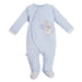 Early Baby Footed Sleepsuit, Embroidered Bear Design - Blue Sleepsuit / Babygrow EEVI 
