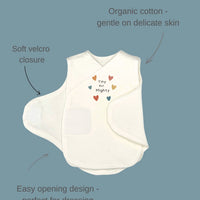 'Tiny But Mighty' Incubator Vest With Heart Print Knotted Hat Bodysuit / Vest Little Dreamer 