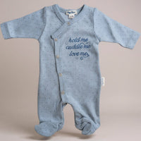 Sky Blue "Hold Me" All In One All In One Sleepsuit / Babygrow Tiny Chick 