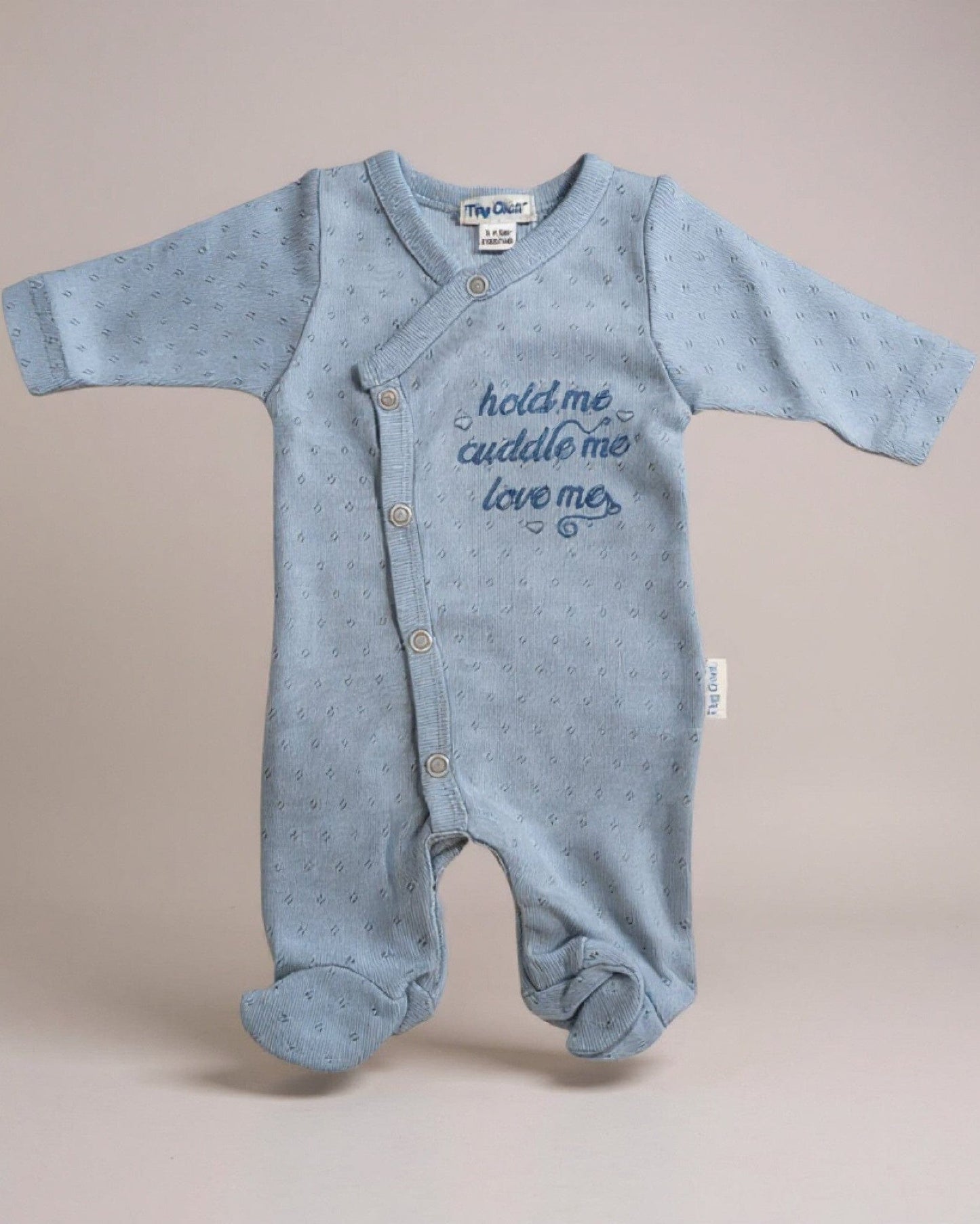 Sky Blue "Hold Me" All In One All In One Sleepsuit / Babygrow Tiny Chick 