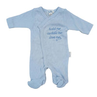 Sky Blue "Hold Me" All In One All In One Sleepsuit / Babygrow Tiny Chick 