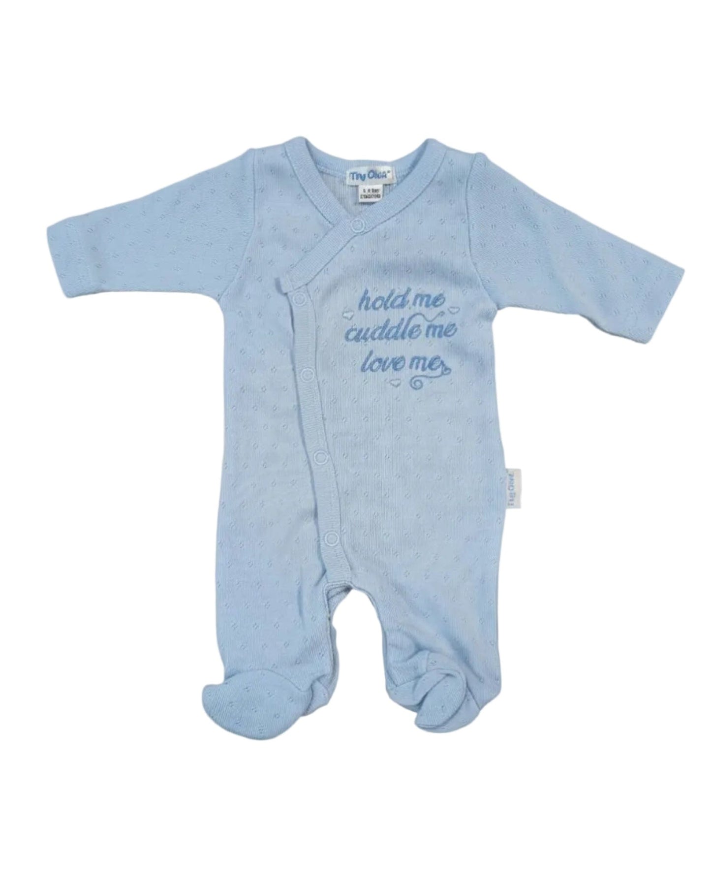 Sky Blue "Hold Me" All In One All In One Sleepsuit / Babygrow Tiny Chick 