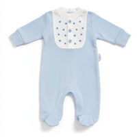Blue "Stars" All In One Sleepsuit / Babygrow Tiny Chick 