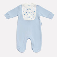 Blue "Stars" All In One Sleepsuit / Babygrow Tiny Chick 
