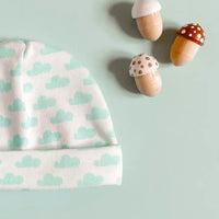 Preemie Round Hat, Mint Cloud, Premium 100% Organic Cotton Tiny & Small