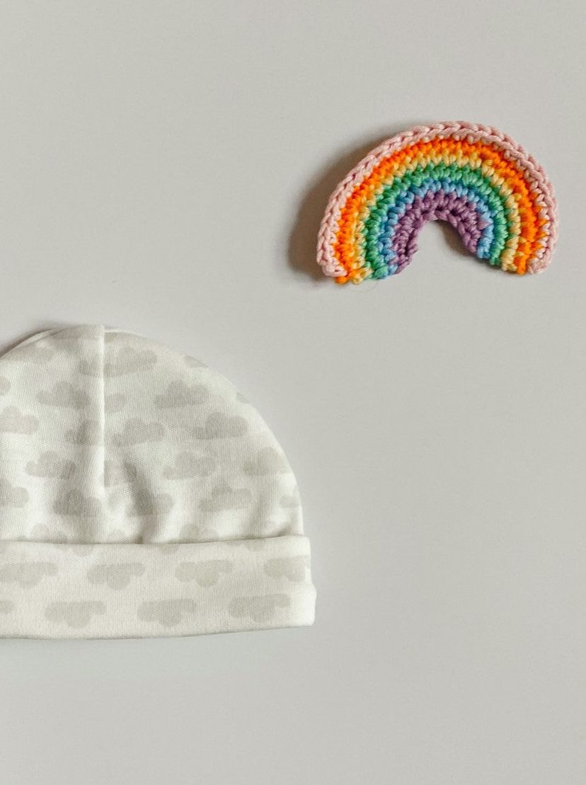 Tiny baby Round Hat, Silver Cloud, Premium 100% Organic Cotton Tiny & Small