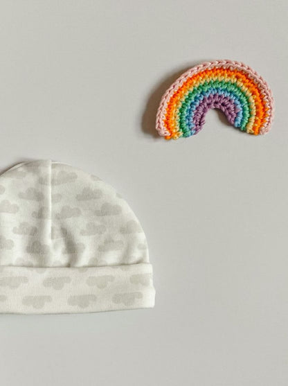 Tiny baby Round Hat, Silver Cloud, Premium 100% Organic Cotton Tiny & Small