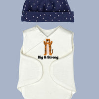 Organic Cotton Hat & Incubator Vest Set - Big and Strong