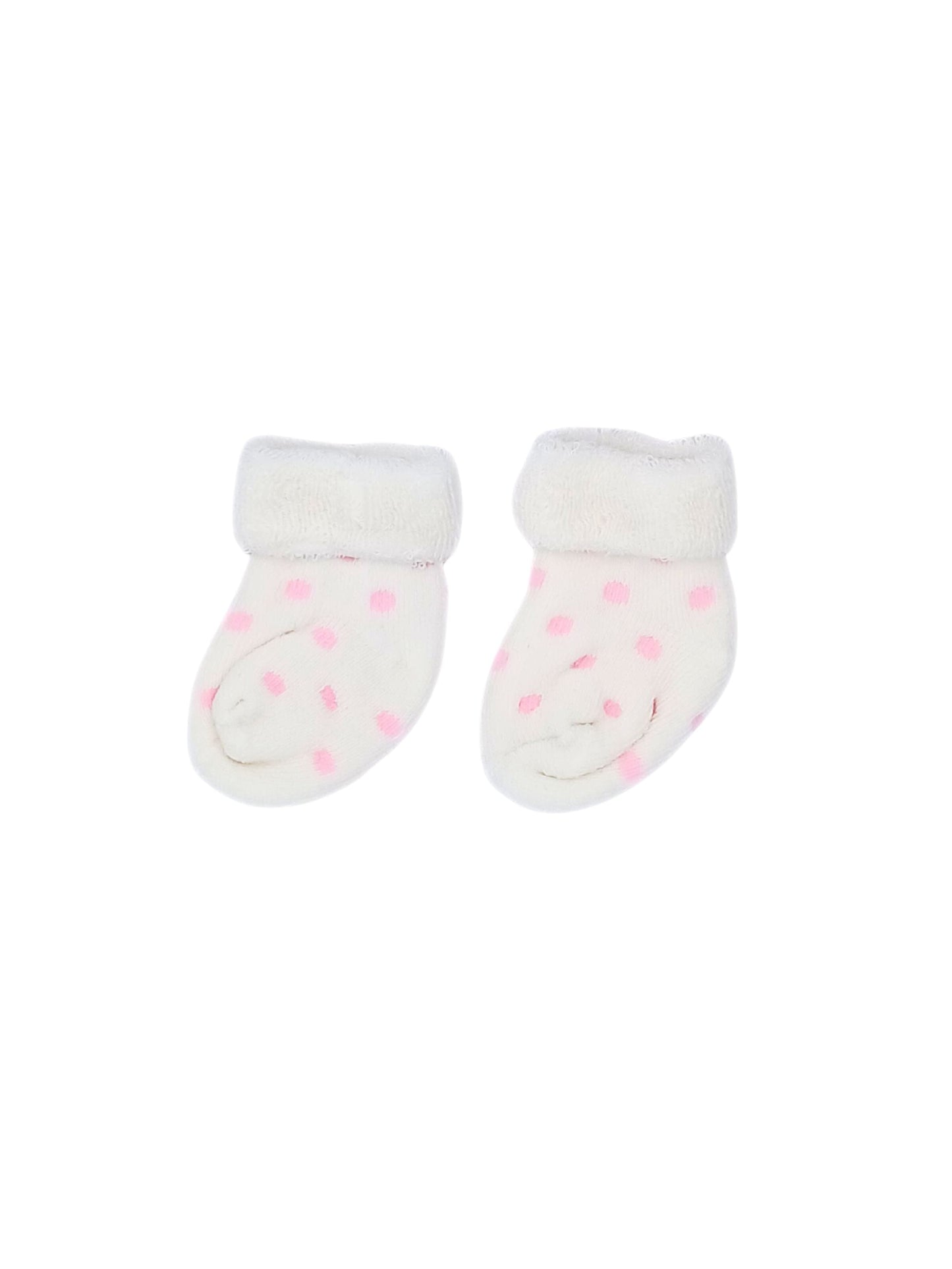 White With Pink Spots Stay-on Towelling Premature Baby Socks Little Mouse Baby Clothing & Gifts