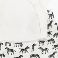 2 piece Cream wrap top & Little Zebras print trouser set , Organic Cotton Tiny & Small