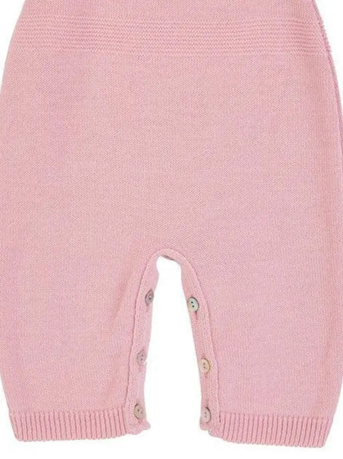 Pink Knitted Early Baby Dungarees Dandelion