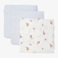 3 Pack, Organic Cotton Muslins, Alpacas / Grey, 65 x 65 cm Blanket Pippi 