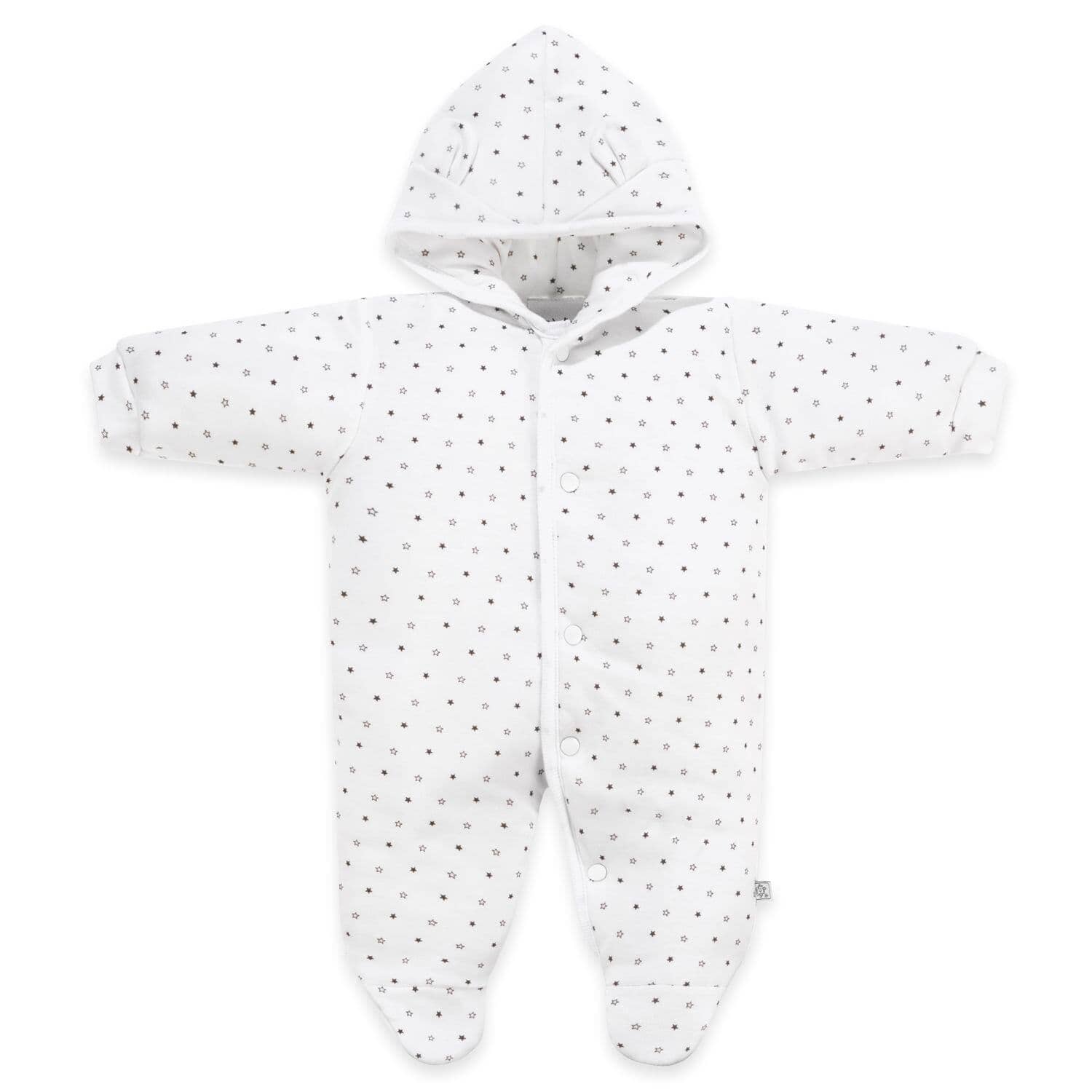 White Starry Snowsuit, Bear Ears on Hood Snowsuit / Pramsuit Dandelion 