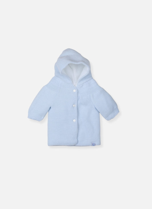 Baby Blue Knitted Baby Jacket - 3 Buttons