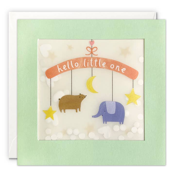 Cards & Message Cards & Gift Wrap Little Mouse Baby Clothing & Gifts New Baby Mobile Paper Shakies Card 