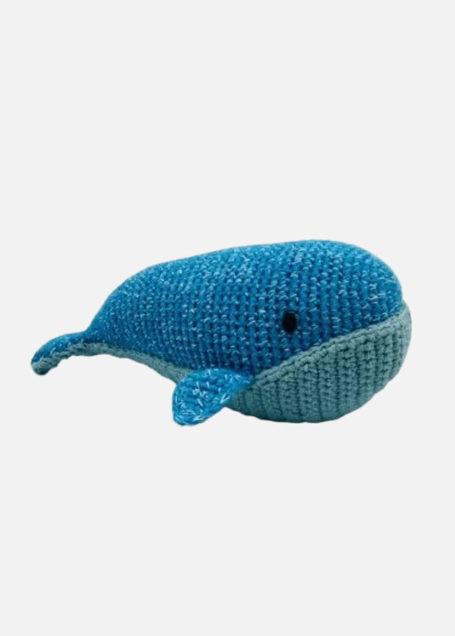 Fair Trade Crochet Whale Baby Rattle Organic Cotton