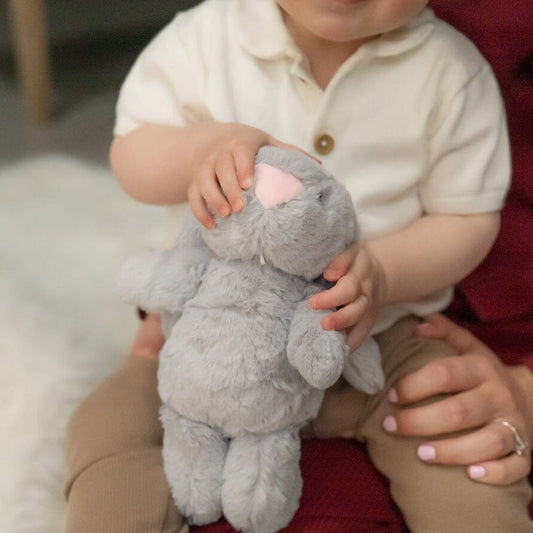 Grey Bunny Plush Toy Rattle Ziggle Baby 