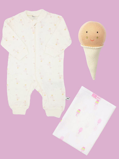 The Beach Gift Box - Babygrow, Toy & Muslin Gift Set Little Mouse Baby Clothing & Gifts 