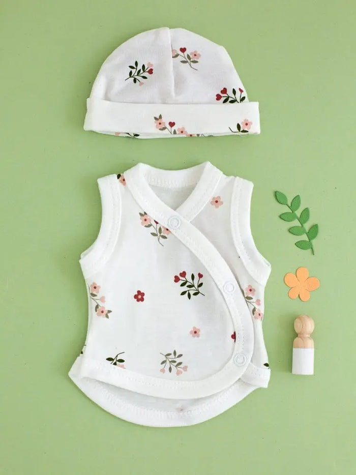 Incubator Vest & Round Hat Set, Beautiful Bloom