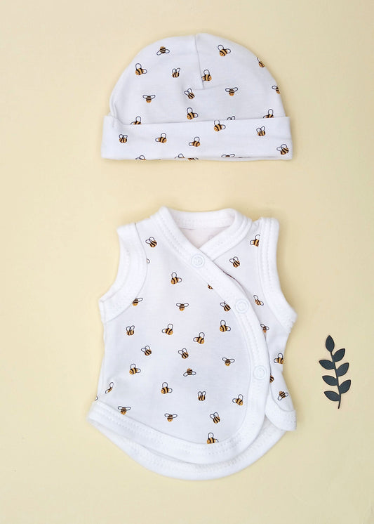 Incubator Vest & Round Hat Set - Buzzy Bees Incubator Vest & Hat Set Tiny & Small 