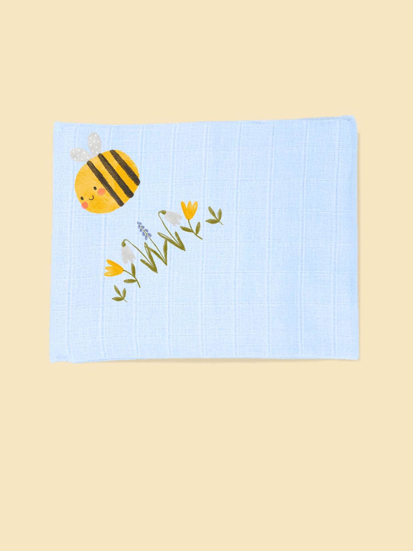'Bumble & Bloom' 100% Pure Cotton Muslin - 70cm x 70cm - One Muslin Muslin Little Mouse Baby Clothing & Gifts 