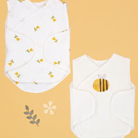 2 Pack Incubator Vests, Organic Cotton, Bumble & Bloom Bodysuit / Vest Little Dreamer 