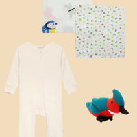 British Birds Gift Box - Babygrow, Toy & Muslins Gift Set Little Mouse Baby Clothing & Gifts 