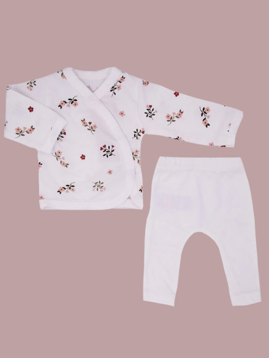 2 Piece Wrap Top & Trouser Set, Beautiful Bloom Top & Trousers Tiny & Small 