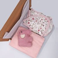 Blossom and Elephant Gift Box - Incubator Vest, Toy & Muslin Gift Set Little Mouse Baby Clothing & Gifts 