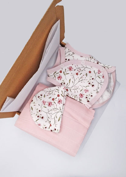 Blossom Gift Box - Incubator Vest, Hat & Muslin Gift Set Little Mouse Baby Clothing & Gifts 