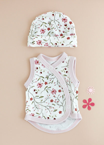 Incubator Vest & Round Hat Set, Blossom Incubator Vest & Hat Set Tiny & Small 