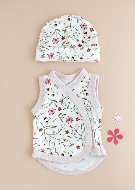 Incubator Vest & Round Hat Set, Blossom Incubator Vest & Hat Set Tiny & Small 