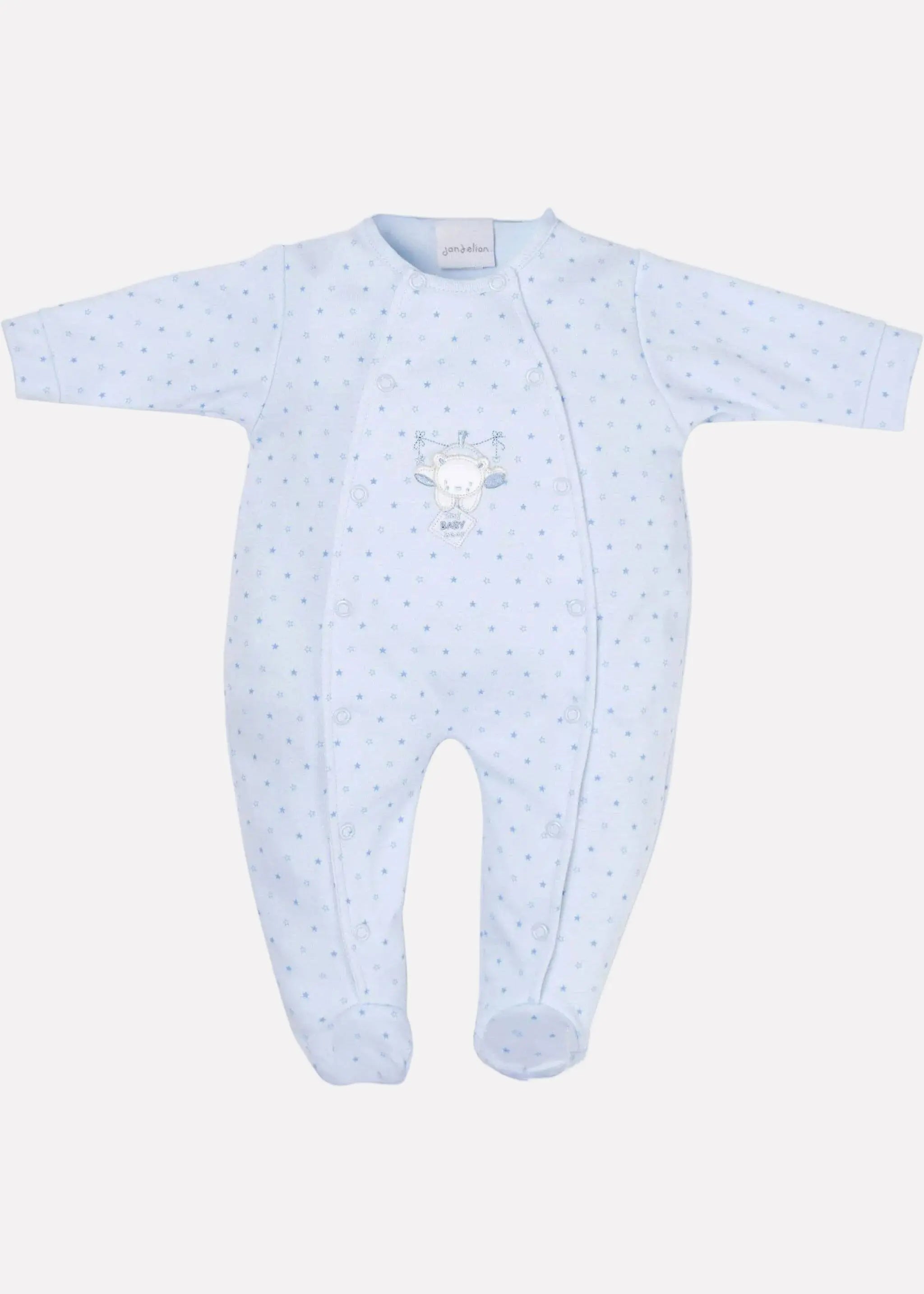 Blue Baby Bear Star Print Sleepsuit Sleepsuit / Babygrow Dandelion 